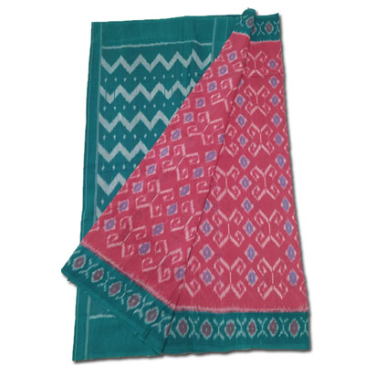 "Ikkat Printed handwoven Cotton saree IKKM -21(Without blouse) - Click here to View more details about this Product